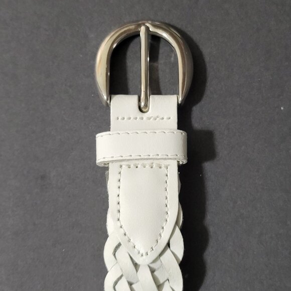 White Woven Casual Design Genuine Leather Belt ~ Made in Guatemala ~ Size ML - Picture 4 of 8